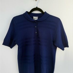 Navy Blue Polo Sweater